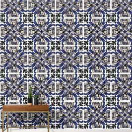 Papel Pintado Motivo de Baldosa Mediterránea Ornamentada