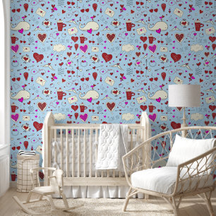 Papel Pintado Motivos el día de San Valentín - Patrón sin soldad