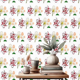 Papel Pintado Motivos Florales Decorativos Patrón de Melocotón B