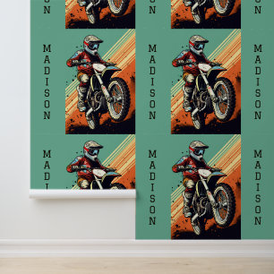 Papel Pintado Motocross de nombre personalizado