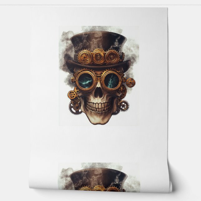 Papel Pintado Motor de cráneo Steampunk (Desenrollar)
