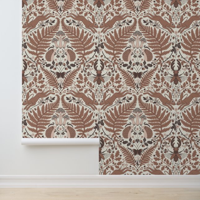 Papel Pintado Mousse de Mocha, animales y plantas de bosque (Solicitud)