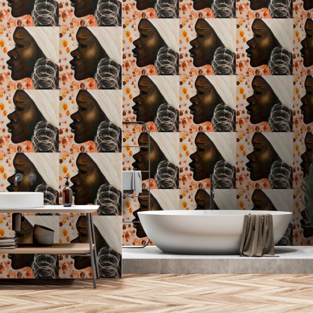 Papel Pintado Mujer bonito Africana (Baño)