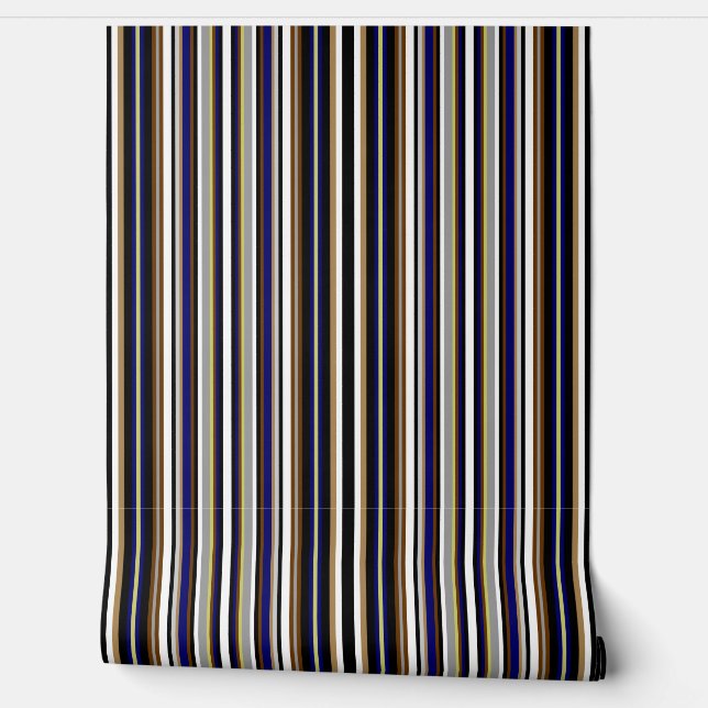 Papel Pintado Multibanda negra, gris, azul y blanca (Desenrollar)