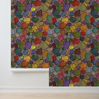 Papel Pintado Multicolor Rocks Mid Century Modern Style 