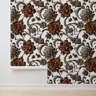 Papel Pintado Mural de flor de cabaña floral bizantina en inglés