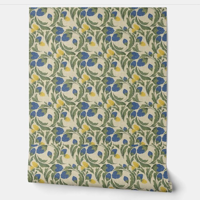 Papel Pintado Muro de declaración floral rusa (Desenrollar)