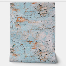 Papel Pintado Muro de Stucco azul con textura roto