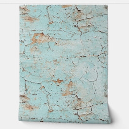 Papel Pintado Muro de Stucco verde pintado con textura roto