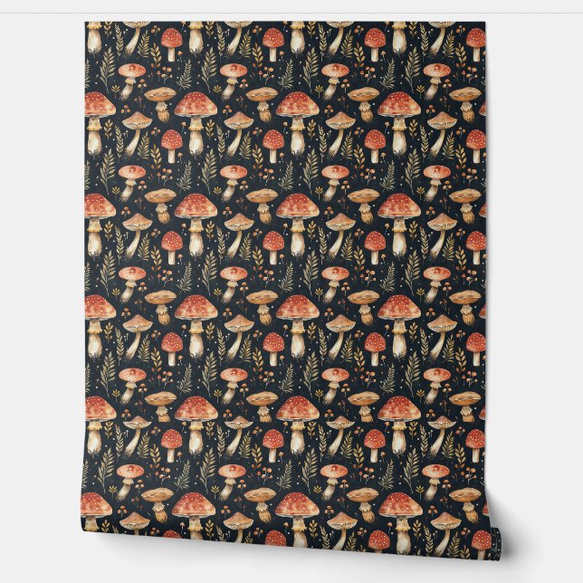 Papel Pintado Mushroom mágico del bosque (Desenrollar)