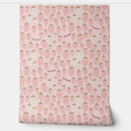 Papel Pintado Name Strawberry Pink Girly