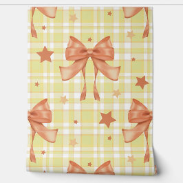 Papel Pintado Naranja Amarillo Coquette Feminine Bows