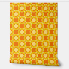Papel Pintado Naranja Amarillo Donuts Con Naranja Quemado Llenad