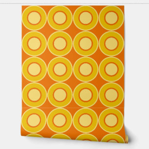 Papel Pintado Naranja Amarillo Donuts Con Naranja Quemado Llenad