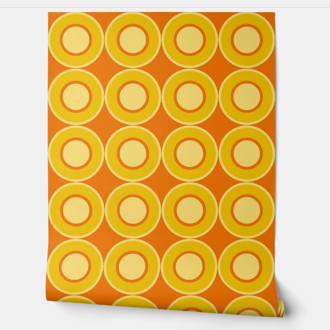 Papel Pintado Naranja Amarillo Donuts Con Naranja Quemado Llenad (Desenrollar)