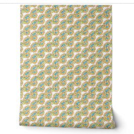 Papel Pintado Naranja Atrevido Teal Lima Paisley