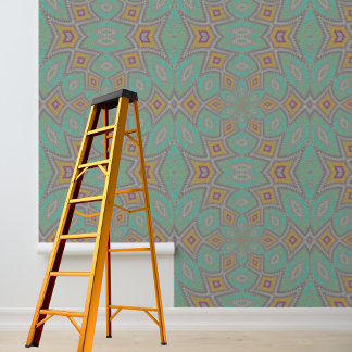 Papel Pintado Naranja azul en los círculos de diamantes modernos