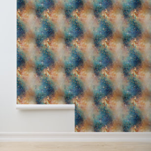 Papel Pintado Naranja azul Peacock