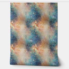 Papel Pintado Naranja azul Peacock