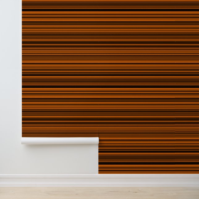 Papel Pintado Naranja Brown Black Stripes (Solicitud)