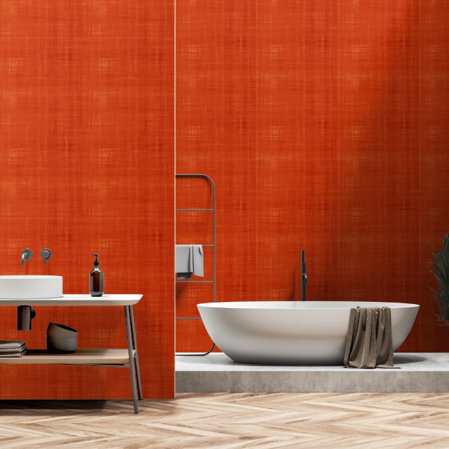 Papel Pintado Naranja cepillado moderno (Baño)