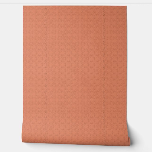 Papel pintado naranja con diseños de mariposas y r (Desenrollar)