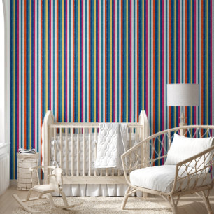 Papel Pintado Naranja de frambuesa azul Estampado blanco amarill