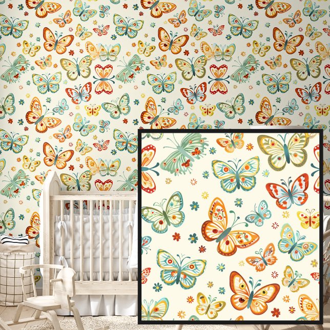 Papel Pintado Naranja de la primavera corta mariposas verdes en  (Subido por el creador)