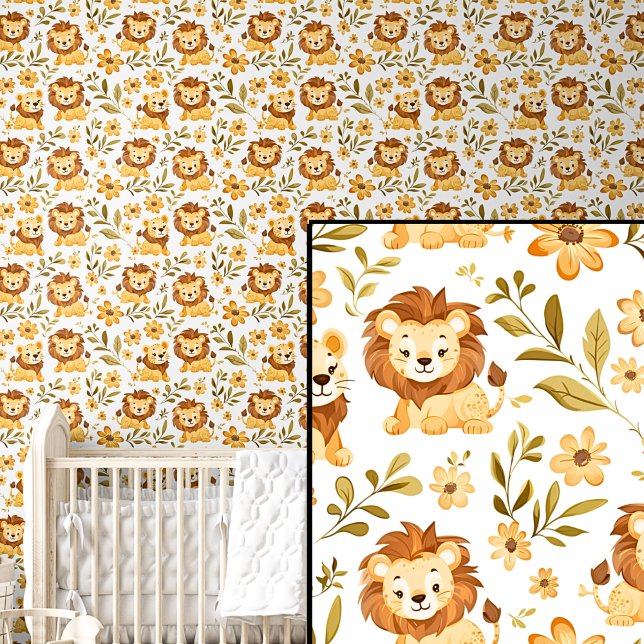 Papel Pintado Naranja de Leones Marrones de animales salvajes (Subido por el creador)