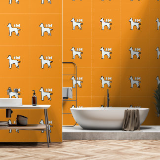 Papel Pintado NARANJA de logotipo DOG Mascota blanco