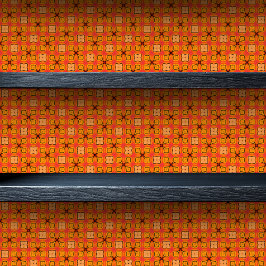 Papel Pintado Naranja de vidrio manchado Impresión floral pequeñ