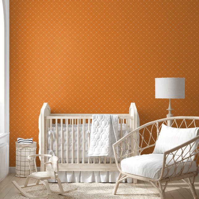 Papel Pintado Naranja Diamond Lattice (Niños)