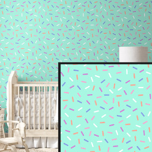 Papel Pintado Naranja morado rosado arcoiris rociado en Aqua