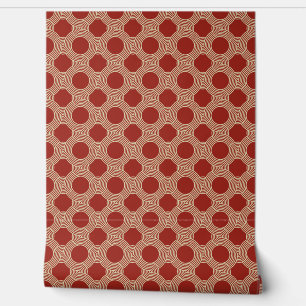 Papel Pintado Naranja retro moderno Brown Setentis Arte Geométri