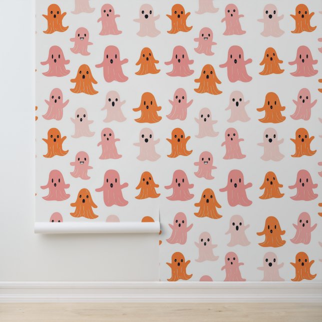 Papel Pintado Naranja Rosa Corto Fantasma Infantil Decoración De (Solicitud)