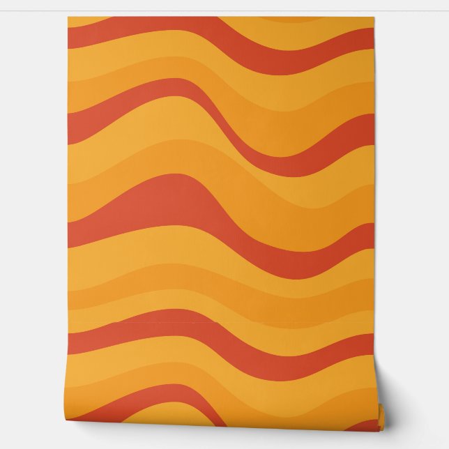 Papel Pintado Naranja striped Resumen moderno (Desenrollar)