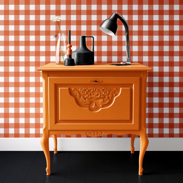 Papel Pintado Naranja y Blanco Plaid Halloween (Subido por el creador)