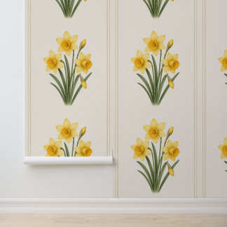 Papel Pintado Narciso Botánico, Flor del Mes de Nacimiento de Ma