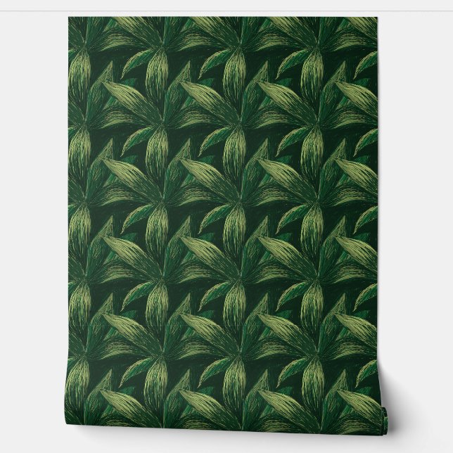 Papel Pintado Naturaleza fresca verde Guay Dibujo de follaje mod (Desenrollar)
