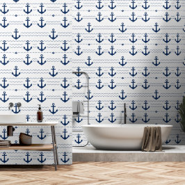Papel pintado náutico de ancla de la marina