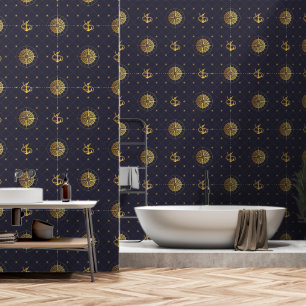 Papel Pintado Náutico de oro