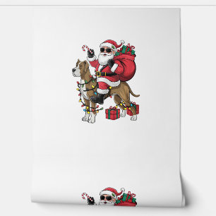 Papel Pintado Navidad en Santa Riding Great Dane Dog