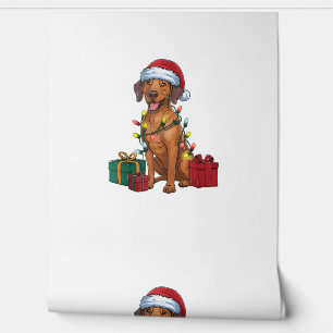 Papel Pintado Navidad iluminando a Santa Rhodesian Ridgeback per
