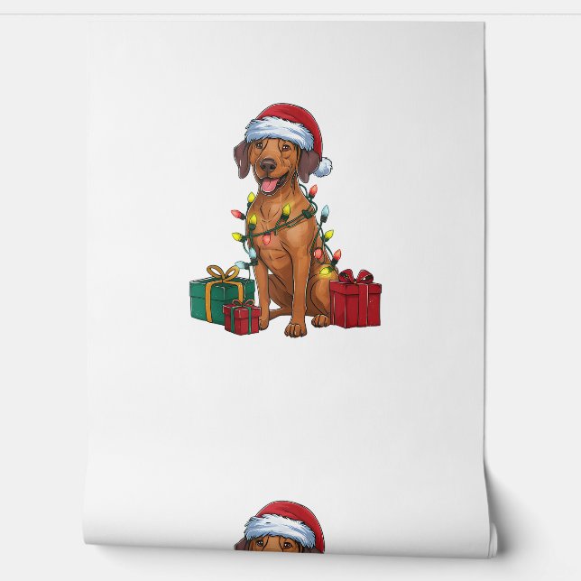 Papel Pintado Navidad iluminando a Santa Rhodesian Ridgeback per (Desenrollar)