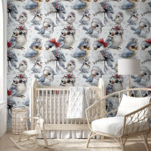 Papel Pintado Navidades Adorables Bluebirds