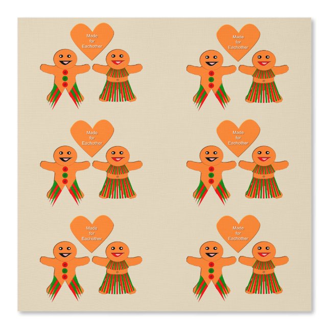 Papel Pintado Navidades Cuidados Gingerbread Pareja (Anverso)