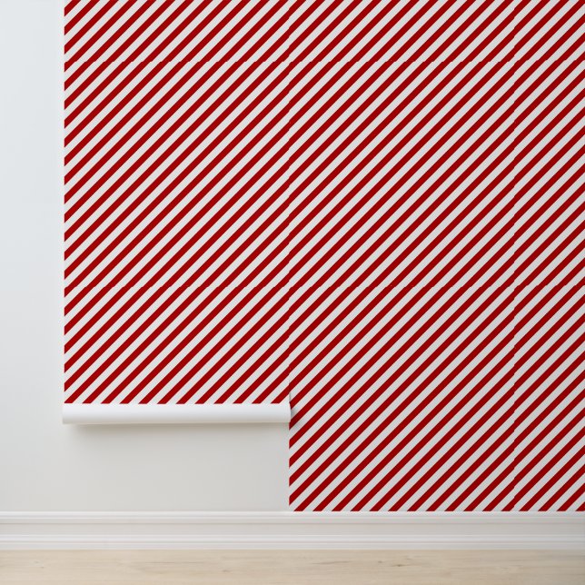 Papel Pintado Navidades de baldosas festivas rayas blanco tinto (Solicitud)