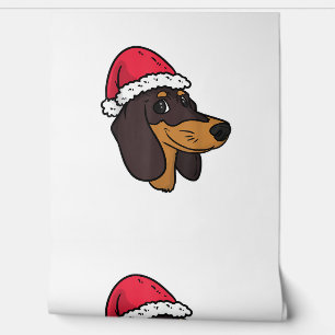 Papel Pintado Navidades de Dachshund Weiner Dog Santa
