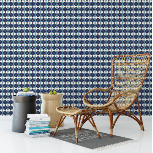 Papel Pintado Navidades de diamantes azules Hanukkah Plaid