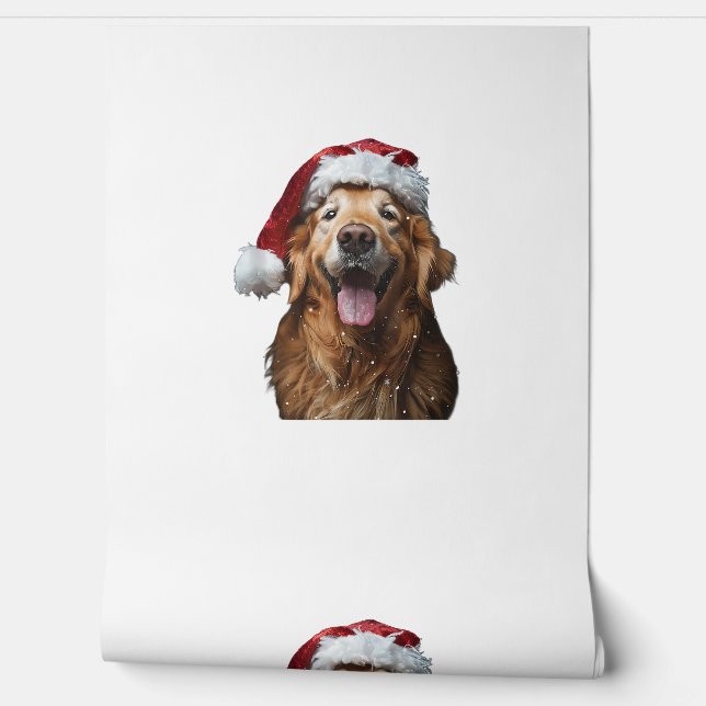 Papel Pintado Navidades de Golden Retriever (Desenrollar)